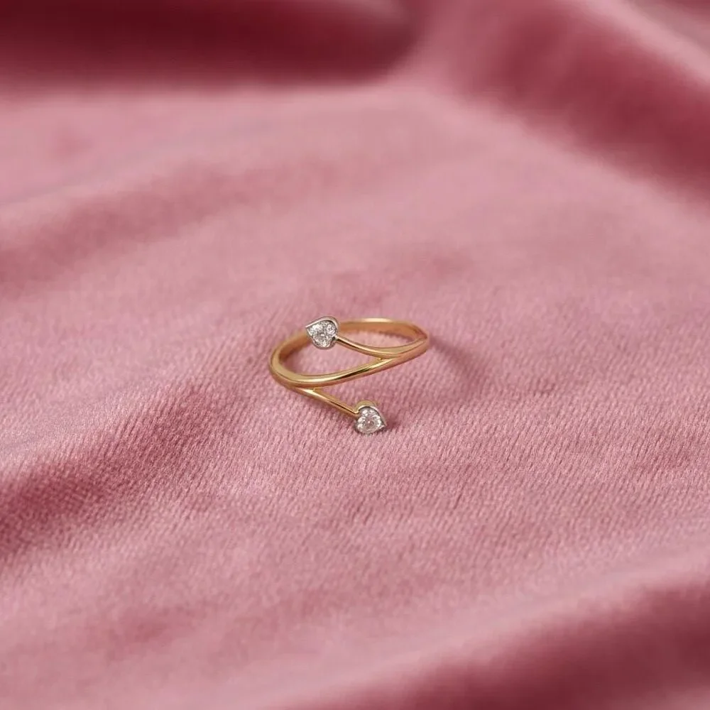 14K Two-Tone CZ Ring | Elegant Gold Statement Band By Tehrani Jewelry